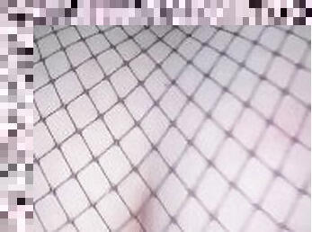 Watch me ride cock in my fishnets