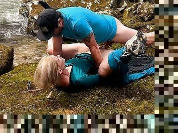 Pawg Ventures Outside for a Public Waterfall Hike and Finds a Bed of Moss to Fuck On.