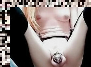 redhead pale chastity sissygasm