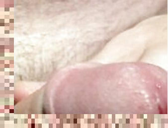 Close-up stroking - tight foreskin
