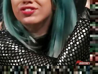 Skanky aria alexander with blue hair enjoys rough pussy smashing