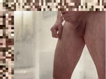 Jerk off huge load hot shower