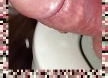 Edging Fail!!! Teasing the tip made me cum on the toilet