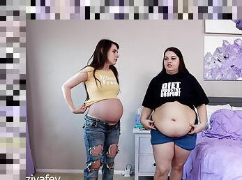 Sydney Screams And Ziva Fey - Magical Belly Transformation With