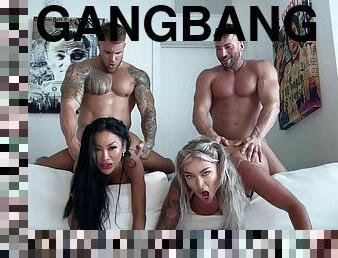 gros-nichons, orgie, en-plein-air, énorme-bite, interracial, milf, fellation-profonde, gangbang, sexe-de-groupe, blonde