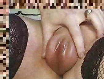 Pussy lips made puffy and her snatch is fingered