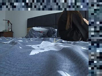 Real Cheating. Husband&#039;s Wife And Friend Fuck On A Family Bed. Husband On A Business Trip