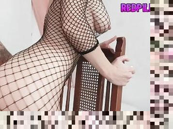sexy blonde fucked on the chair