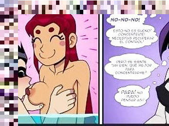 StarFire Follada Por Robin En Una Piscina Publica, Raven Los Ve Y Se Exita