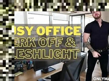 Busy office jerk off & fleshlight cum