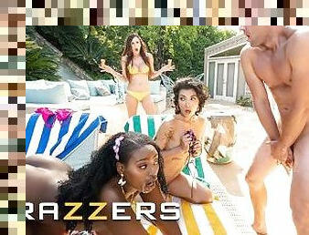 Brazzers - Naughty Babes Brooklyn Gray & Elsie Are Ready To Devour Van's Big Dick By The Pool