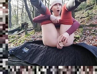 Emily Hill - Forest Fun Dildo Blowjob Flashing Riding And More