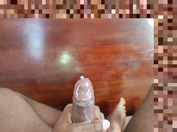 énorme, masturbation, amateur, ejaculation-sur-le-corps, ébène, branlette, black, solo