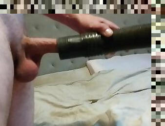 Fucking my shop vacum hands free throbbing  cumshot masterbation sex toy