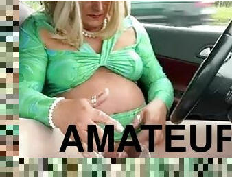 masturbação, na-rua, meia-calça, público, transsexual, amador, anal, tiro-ao-alvo, mulher-madura, carro