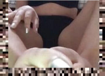 amateur, milf, latina, branlette, pieds, première-fois, ejaculation, fétiche, solo, branlette-avec-les-pieds