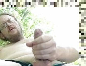 masturbation, en-plein-air, public, amateur, ejaculation-sur-le-corps, énorme-bite, gay, secousses, ejaculation, solo