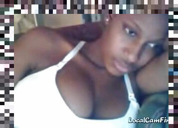 Big tits ebony on webcam