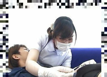 Asian nurse fucks client and sucks his dick dry