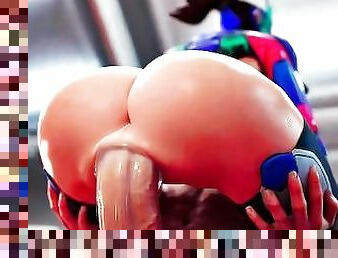 D.VA's Slimy Wet Juicy Pussy Gets Stuffed With A Large Coomer Cock