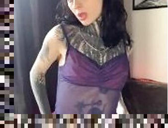 Hot Striptease from Goth Teen