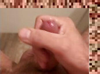 POV Pre shower solo handjob all lubed up