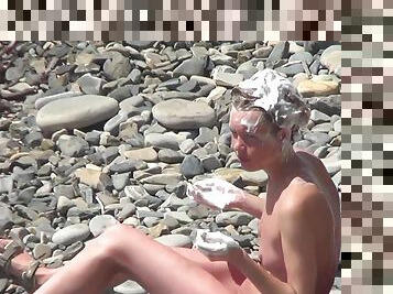 nudiste, en-plein-air, amateur, cam, plage, voyeur