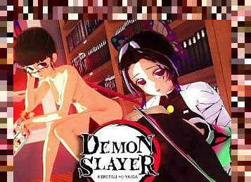 SHINOBU & KANAO DEMON SLAYER SPEND A PLEASANT EVENING RIDING TANJIRO'S BIG DICK - HENTAI 3D + POV