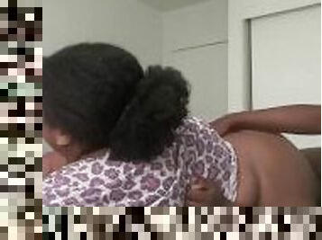 Fine pregnant ebony bbw taking dick from the side
