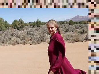 Hot FLDS Women Takes Dress Off & Masturbates In Public  Hot Babe In Prairie Dress