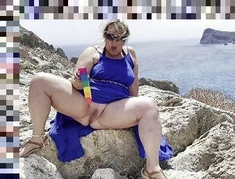 masturbation, orgasme, en-plein-air, public, chatte-pussy, giclée, femme, amateur, milf, fou