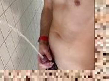 baignade, masturbation, pisser, giclée, amateur, gay, point-de-vue, douche, solo