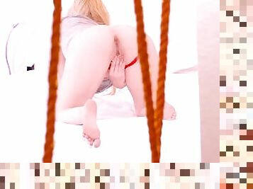 levrette, masturbation, chatte-pussy, espion, ejaculation, blonde, pute, sœur, serrée, mignonne