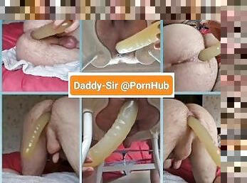 ekstremalu, analinis, gėjus, dvigubas, dildo, solo