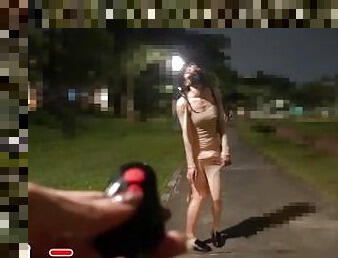 Remote control vibrate anal plug underclothes in public!