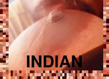 Indian girl's Boobs licking with sounds