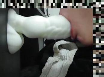 Femboy Blow job on my bad dragon dildo