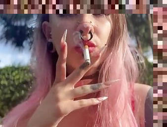 Pink Haired Tattooed Teen Uses You As Her Ashtray - POV Gentle Femdom