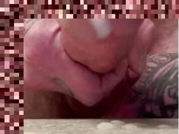 Spitting on my cock and cumming in front of the camera.  (OnlyFans. - Lance Kern)