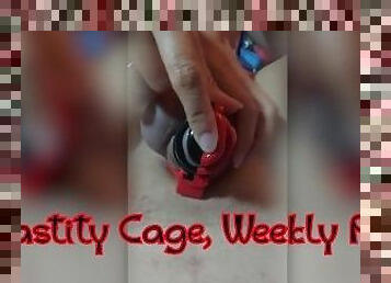 Chastity cage, weekly purge