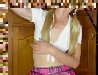 masturbation, étudiante, babes, fellation, ejaculation-sur-le-corps, branlette, bas, sale, blonde, fantaisie