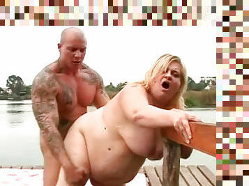 Fat girl on the dock fucking