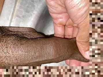 Pissing alot uncut dick