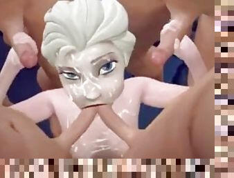 Elsa Frozen Bukkake Blowbang 3D Hentai