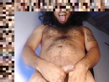 hairy male left home alone shoots big cum