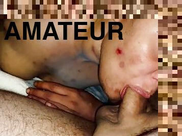 amateur, fellation, ébène, interracial, black, blanc, bite, sucer