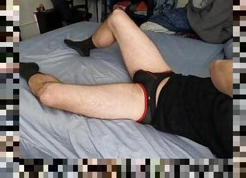 jack in socks and a jockstrap