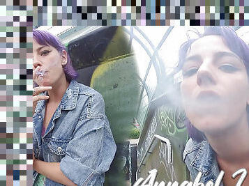 Annabel Lee - Smoking On The Bridge - VRSmokers