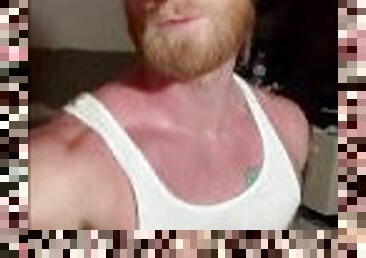 Beautiful Bearded Red Head Shows off his sweaty bubble butt after a workout