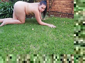 Nude Small Boobs Big Ass Bbw Pissing On A Rose Tree Outside In The Garden 5 Min